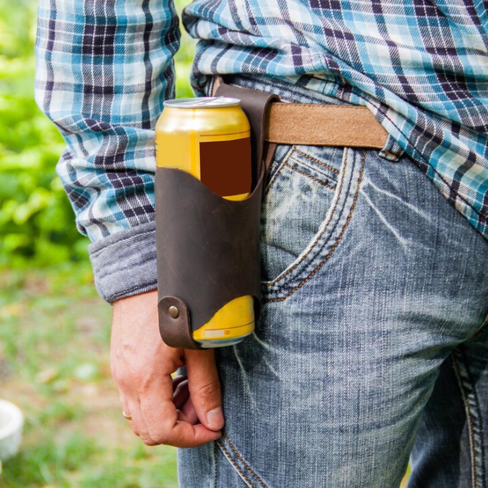 Hydration Pack Outdoor - PU Deri Bira Şişesi Bel Çantası