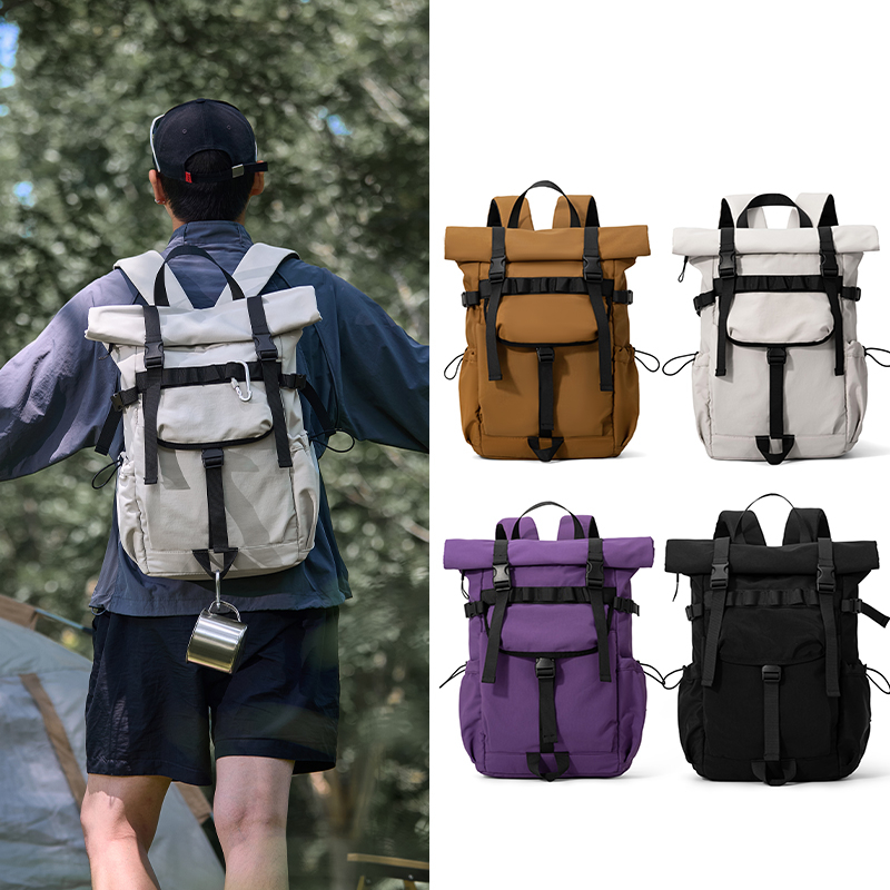 Hiking Backpack Waterproof - Yeni erkekler için rulo ağızlı genişletilebilir